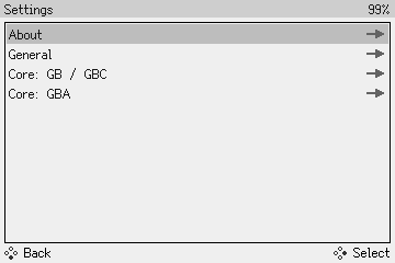 Screenshot: Settings